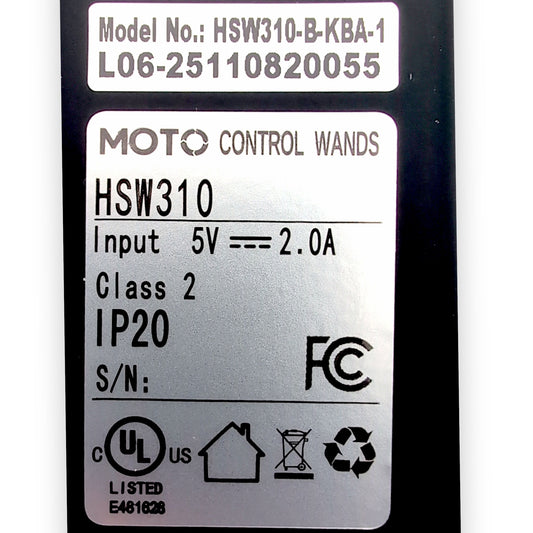 product label with model number information and hardware specifications