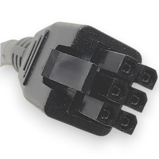 Closeup of 6 pin female connector