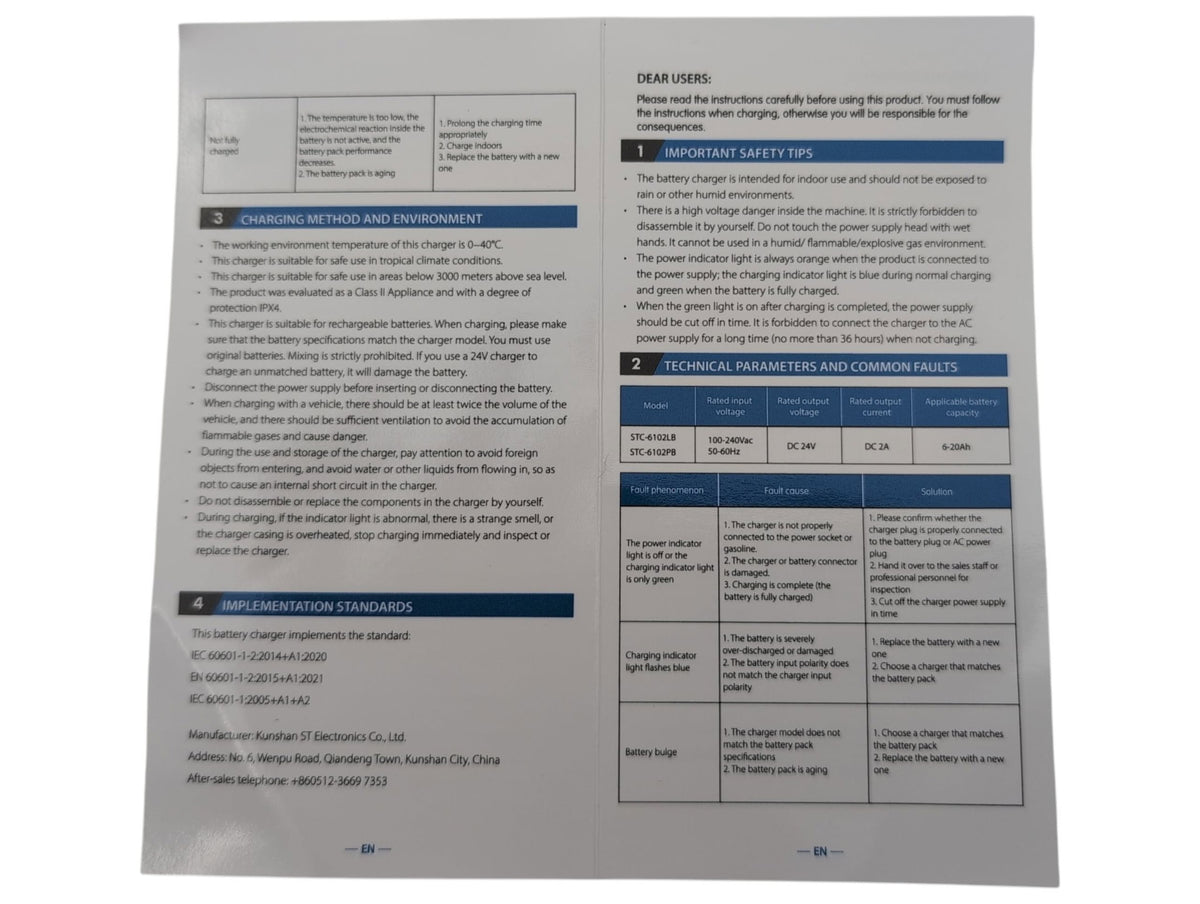 English instructions