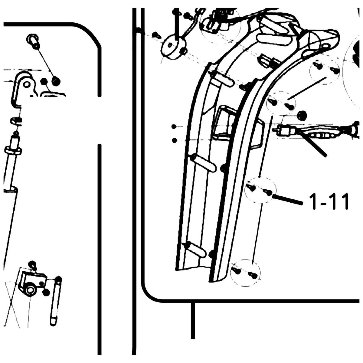 Golden Technologies MBH-C40-TILL-HRWR Hardware, Tiller Shroud Complete Set For GC240-340-440 parts diagram