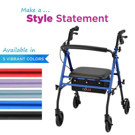 NOVA Buzz Ultra Lightweight Rollator - 275 lb Capacity - 4316