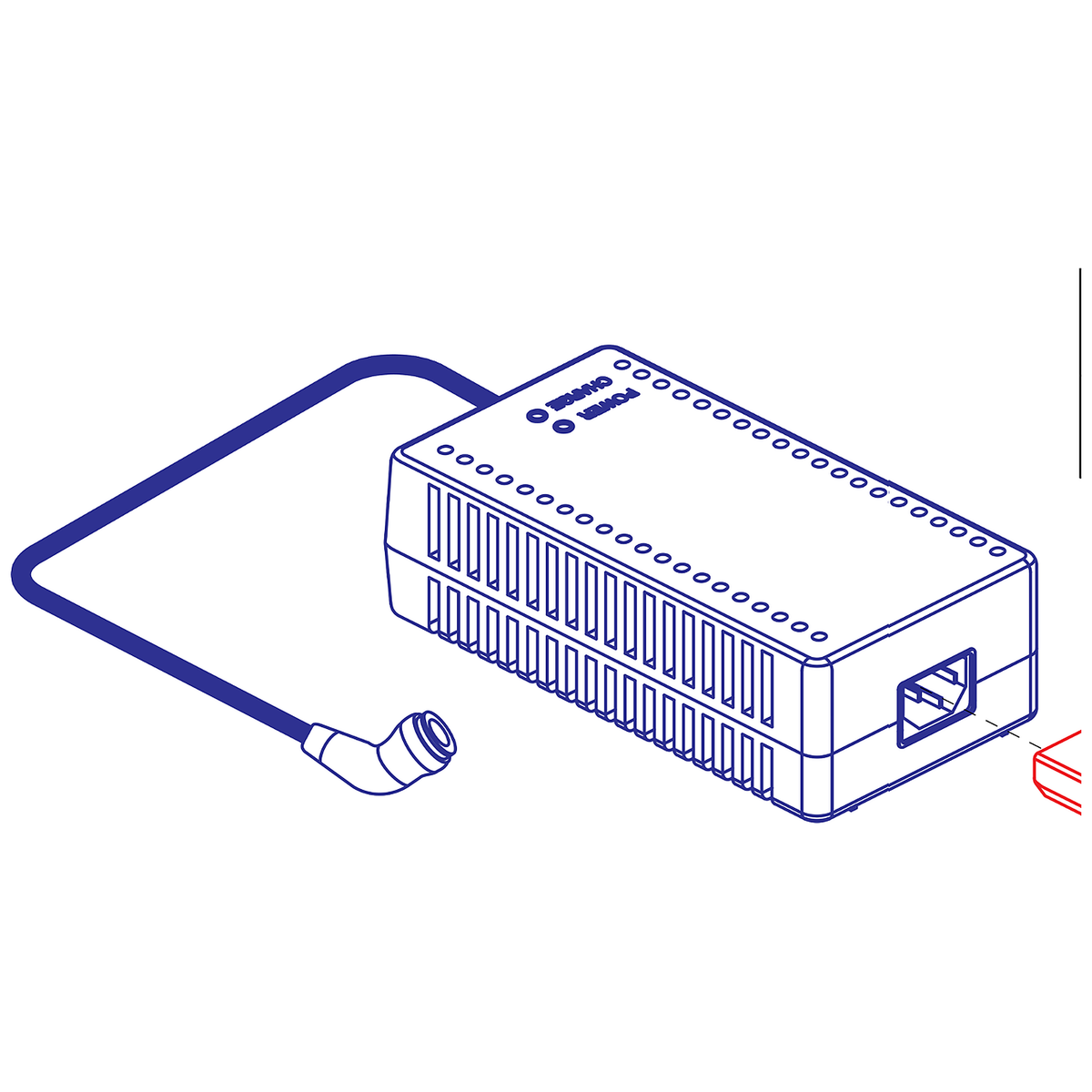 Pride Mobility (ELE2301737), Pride parts diagram of the magnetic charger showing the off-board magnetic battery charger, 28.8V DC at 3.5 amps, item A1.