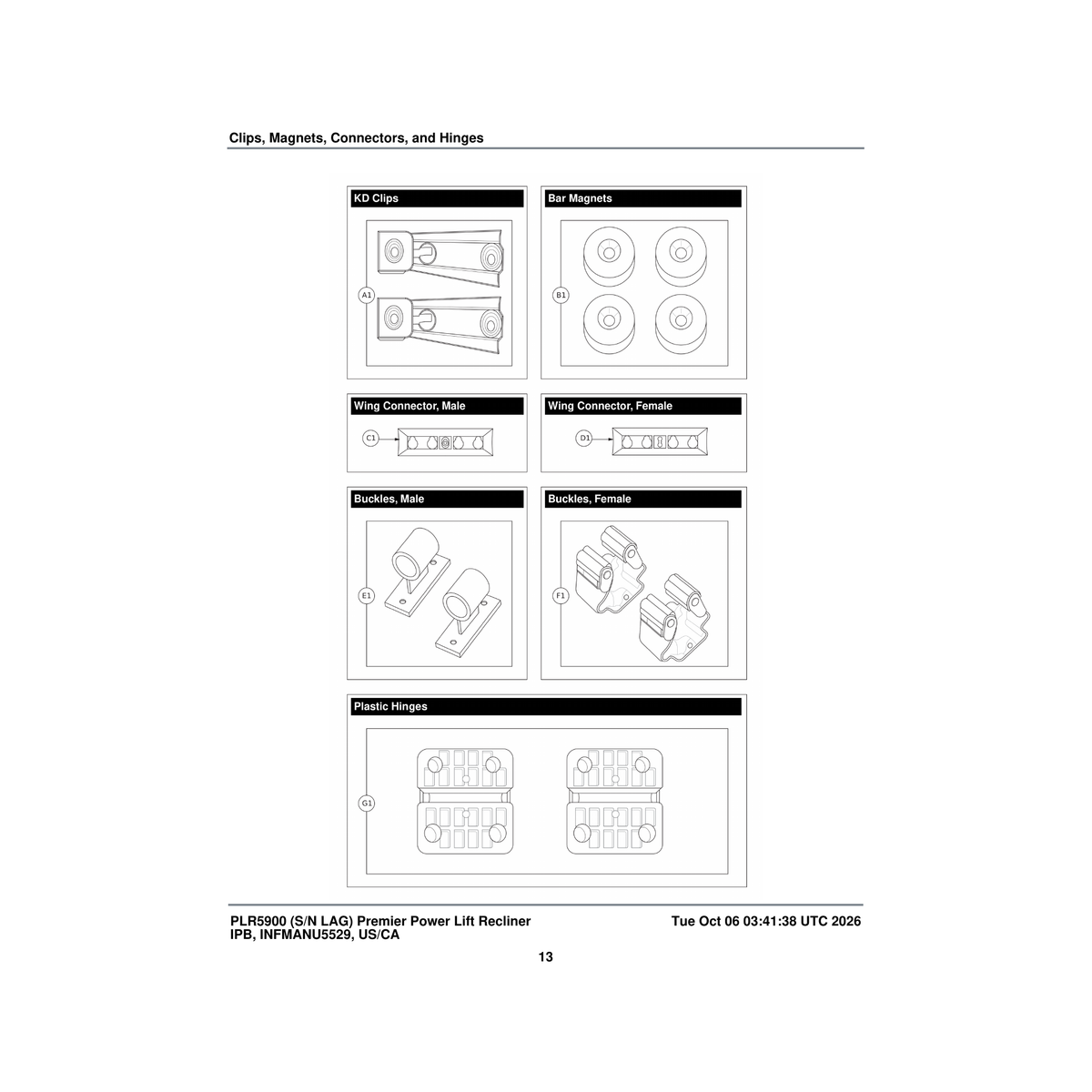 Pride Mobility MEC2404375 cup holder buckle male parts diagram