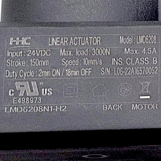 Pride Mobility / Mega Motion LMD6208N1-H2 Linear Actuator - Blue Connector - MOT2205151