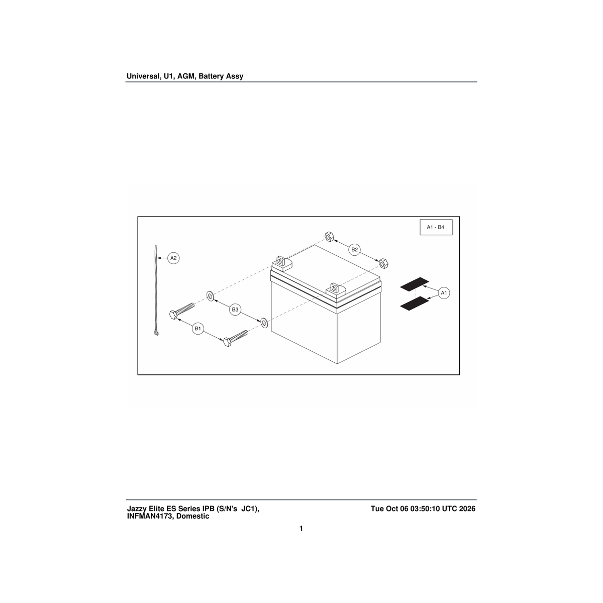 Pride Mobility PLSTIE1011 tiedown strap 1200 lg plastic black spec no. 2106329-50-300-750-v2 parts diagram