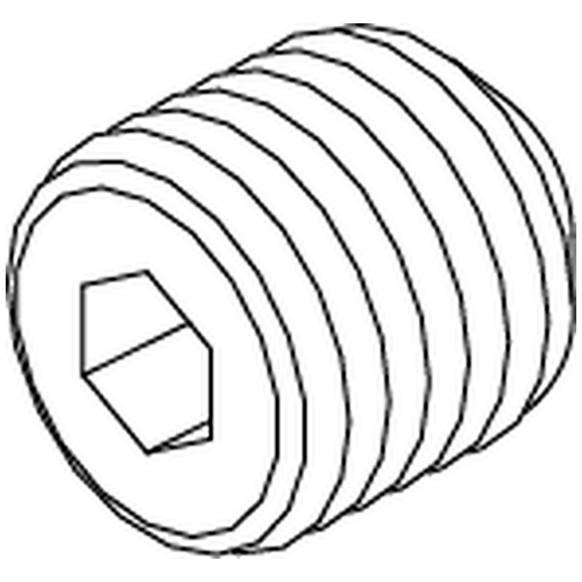 Pride Mobility (SCRSETS1104), black steel cup point set screw, M8x1.25 by 8 mm.