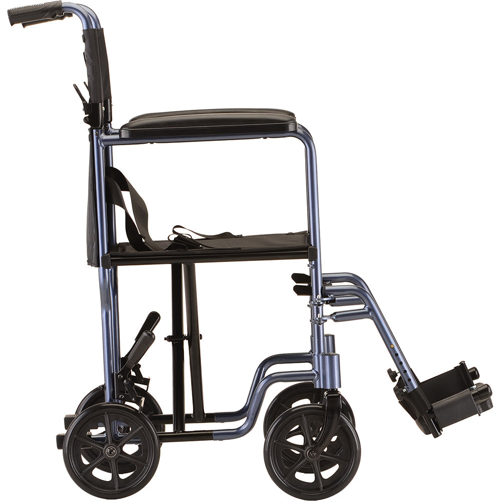 Transport Chair - 19" with Swing Away Footrests Blue - 319B