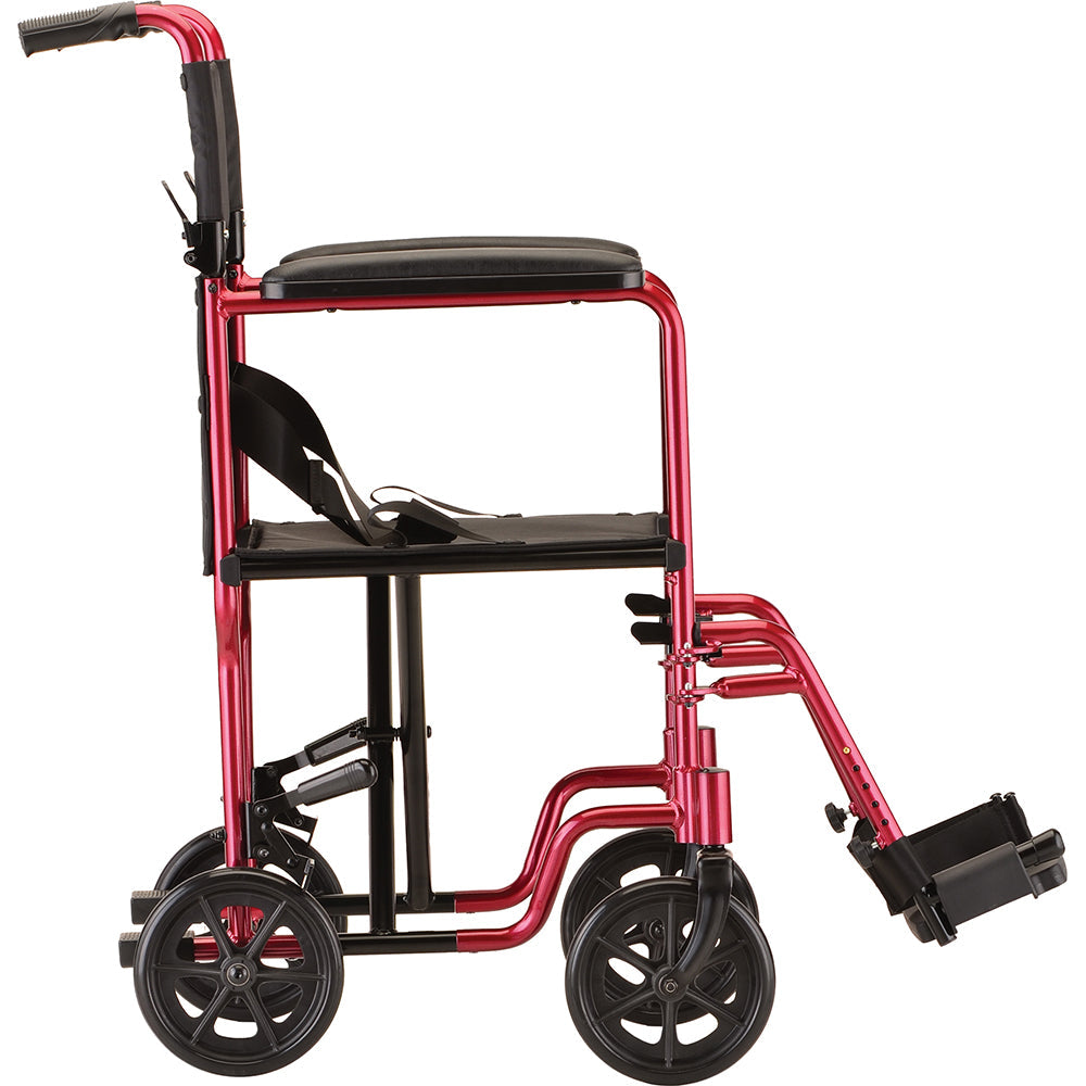Transport Chair - 17" with Swing Away Footrests Red - 327R
