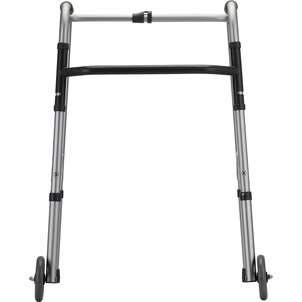 Standard One Button Folding Walker With 5" Wheels 4070DW5