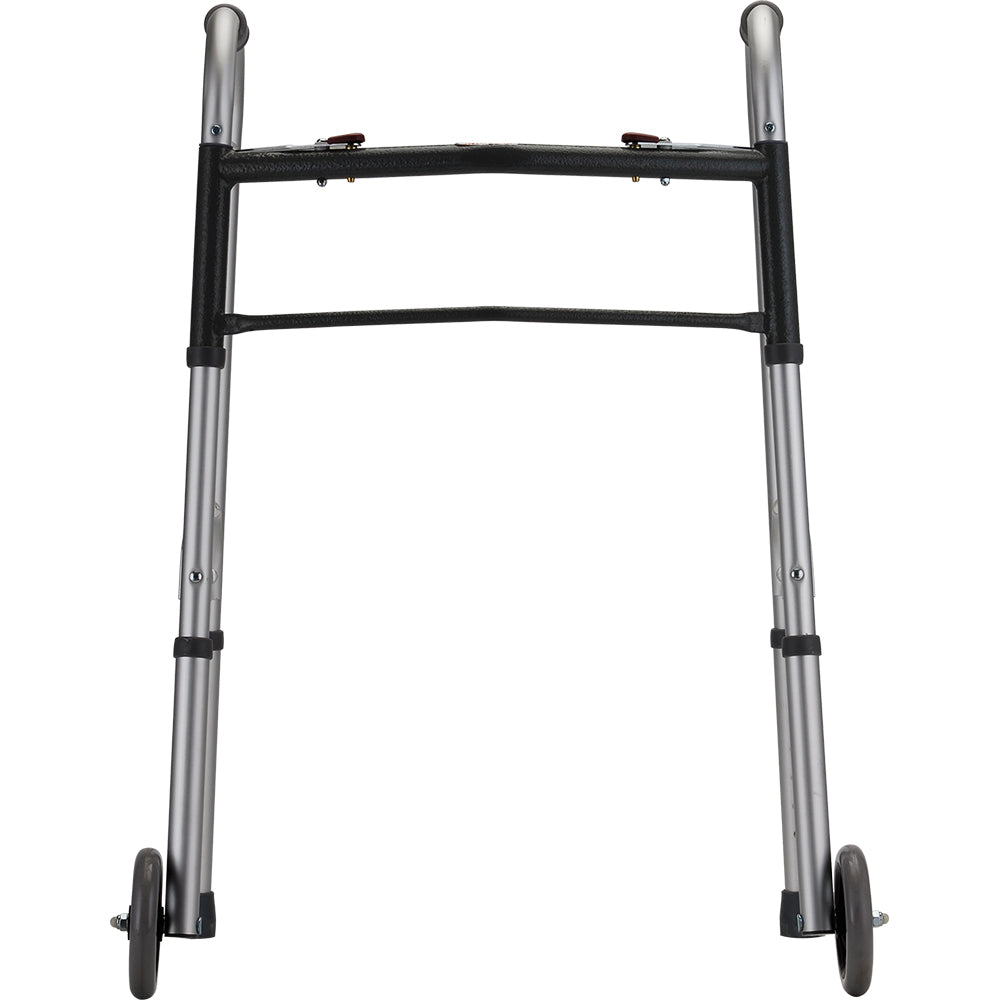 Standard Two Button Folding Walker With 5" Wheels 4090DW5