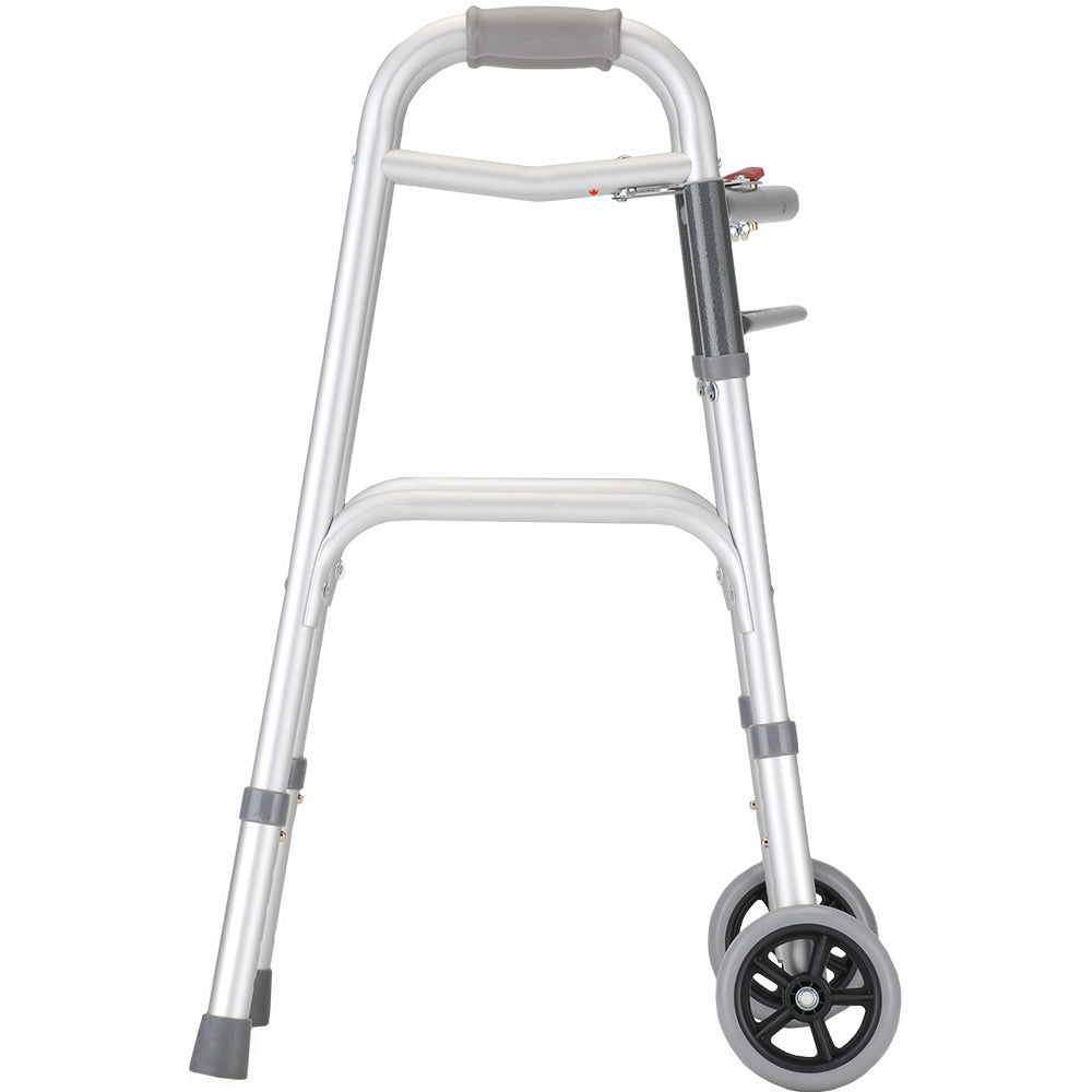 Petite Two Button Folding Walker With 5" Wheels 4090PW5