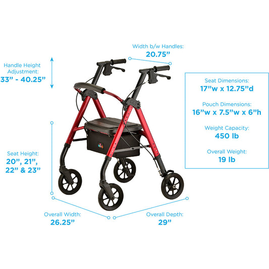Nova Medical - Star 8 DX Heavy Duty Rollator 4263