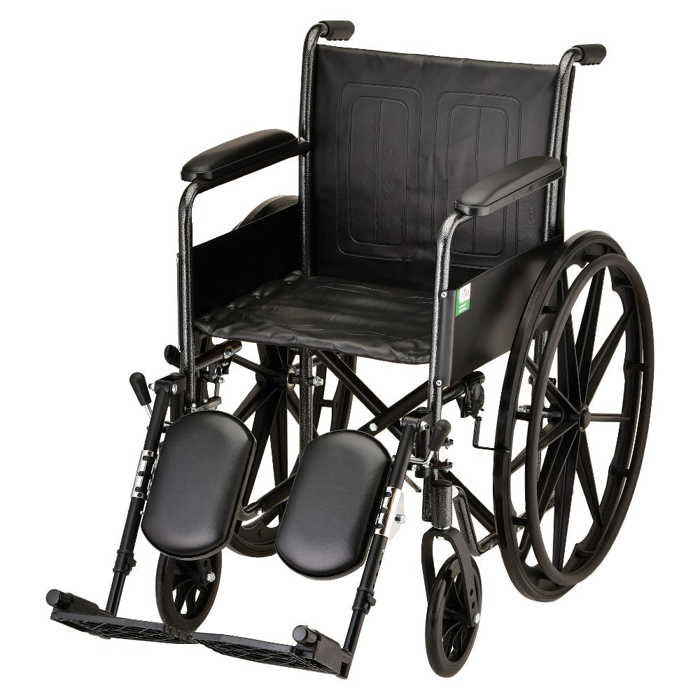 Nova Medical - Hammertone Wheelchair - 16" With Fixed Arm & Swingaway Elevating Legrest 5060SE