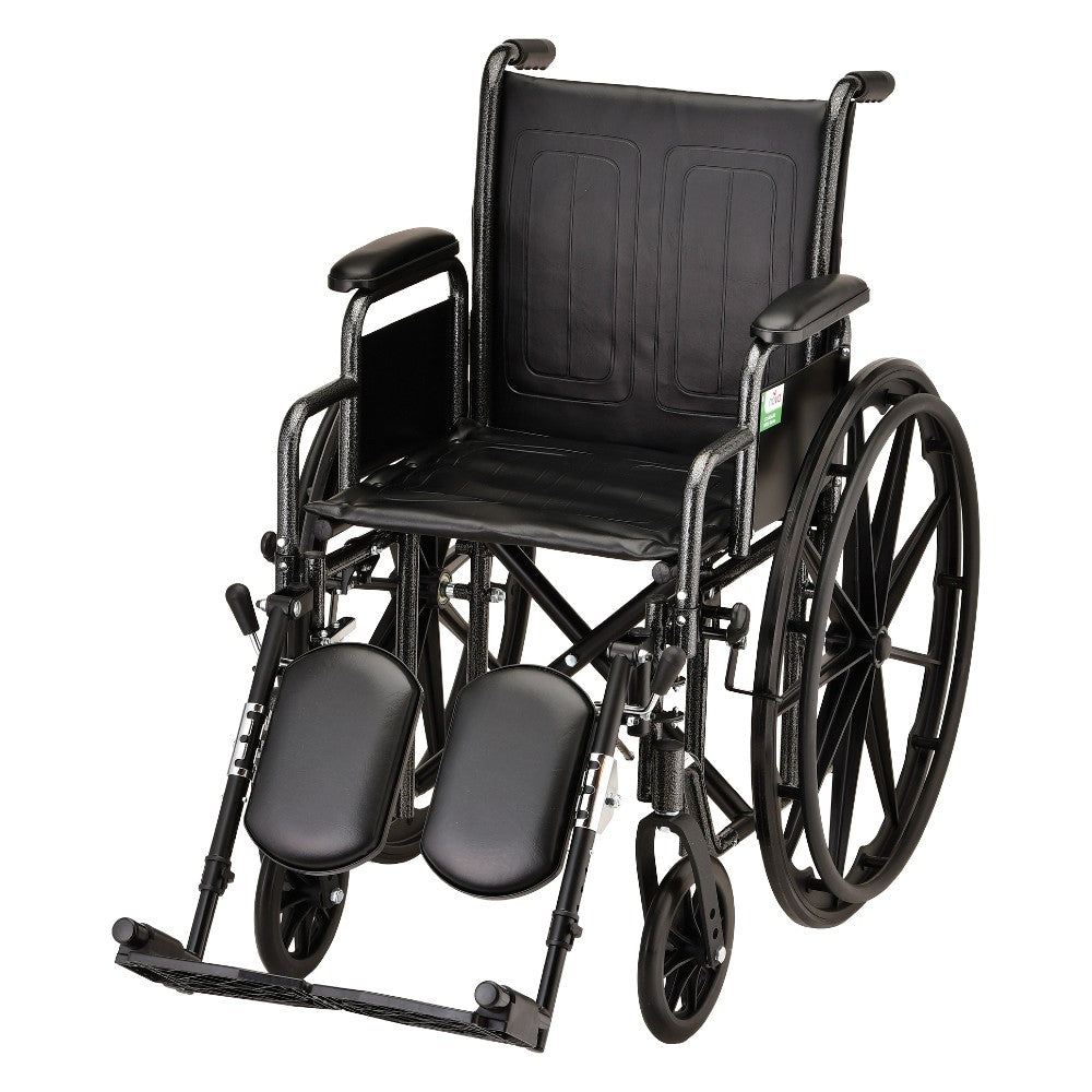 Nova Medical - Hammertone Wheelchair - 16" widith Detachable Desk Arms & Elevating Legrest 5165SE