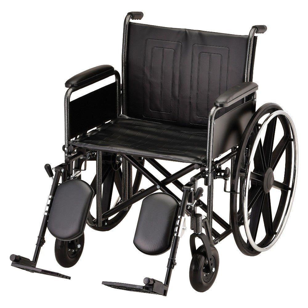 Nova Medical - Hammertone Wheelchair - 24" With Detachable Full Arms & Elevating Legrest 5241SE