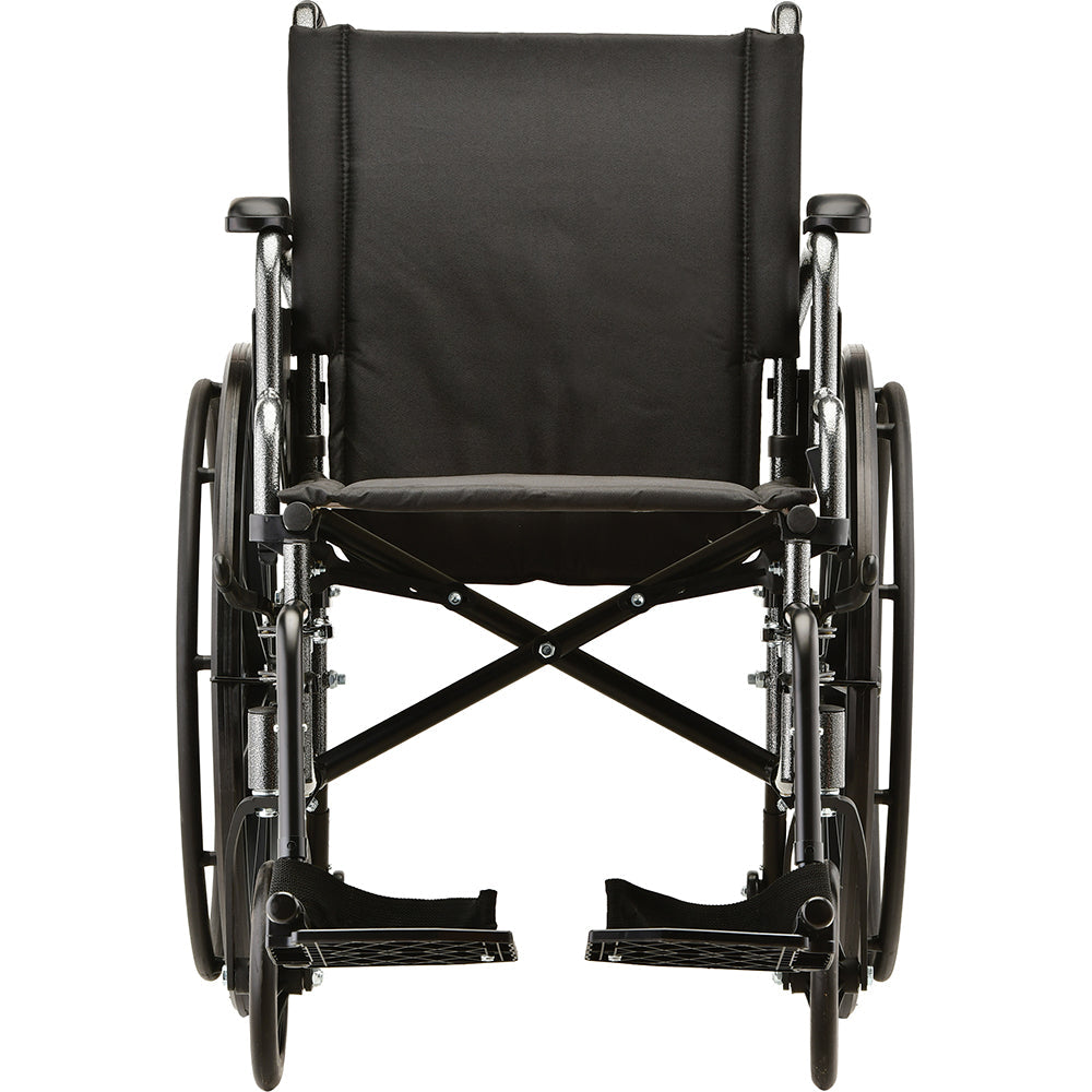Nova Medical - Hammertone Wheelchair - 16" Lightweight With Flip Back Detachable Arms & Swing Away Footrest 7160L