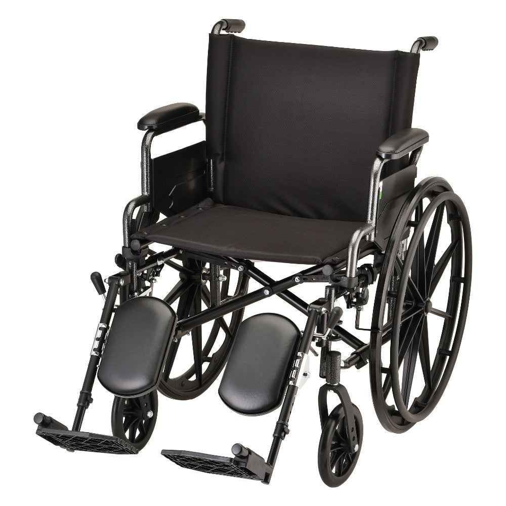 Nova Medical - Hammertone Wheelchair - 20" Lightweight With Flip Back Detachable Arms & Elevating Legrest 7200LE