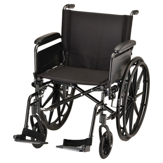 Hammertone Wheelchair - 20" Lightweight With Flip Back Full Arms & Swing Away Footrest 7201L