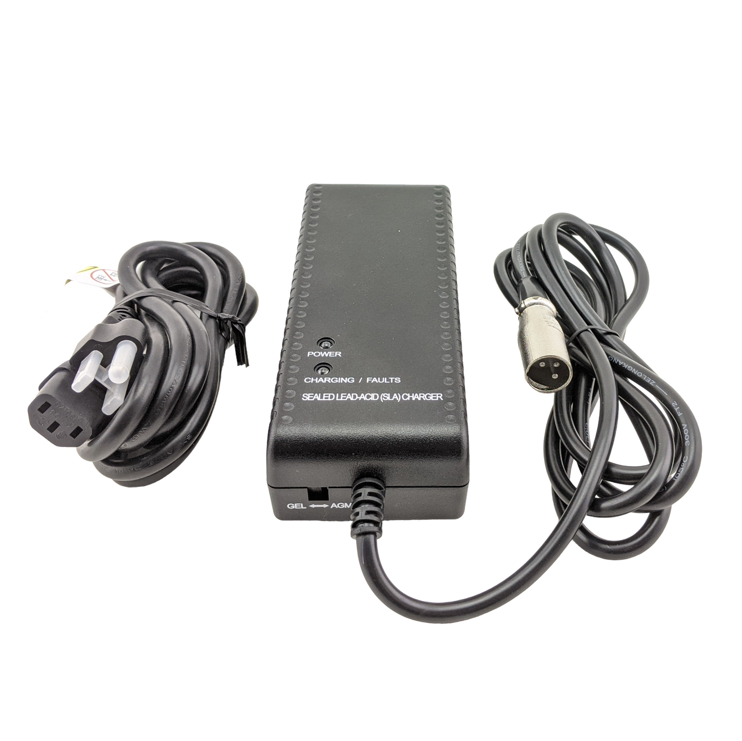 front view showing the GEL and AGM switch