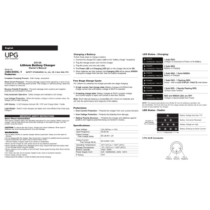 Pride 24V 8A Lithium Charger Pursuit 2 SC7312 - ELE2300934