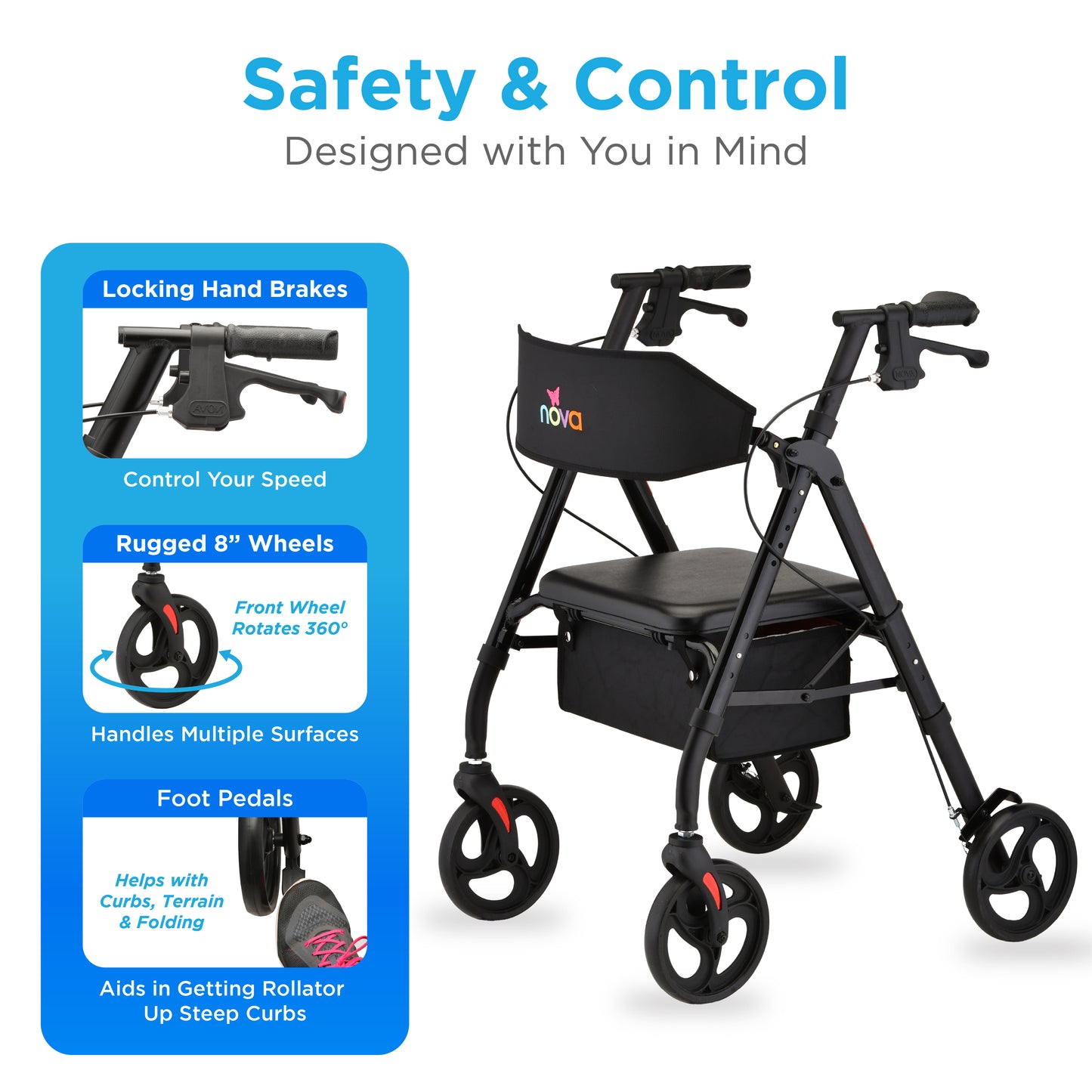 Nova Medical - Star 8 OS Rollator Walker 4258