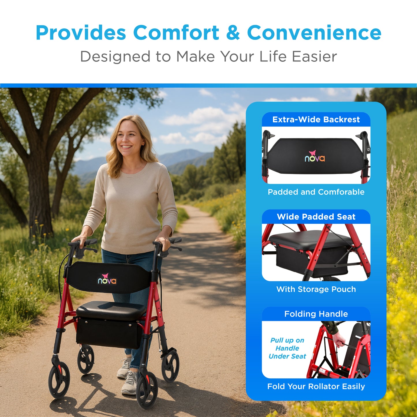 Nova Medical - Star 8 OS Rollator Walker 4258