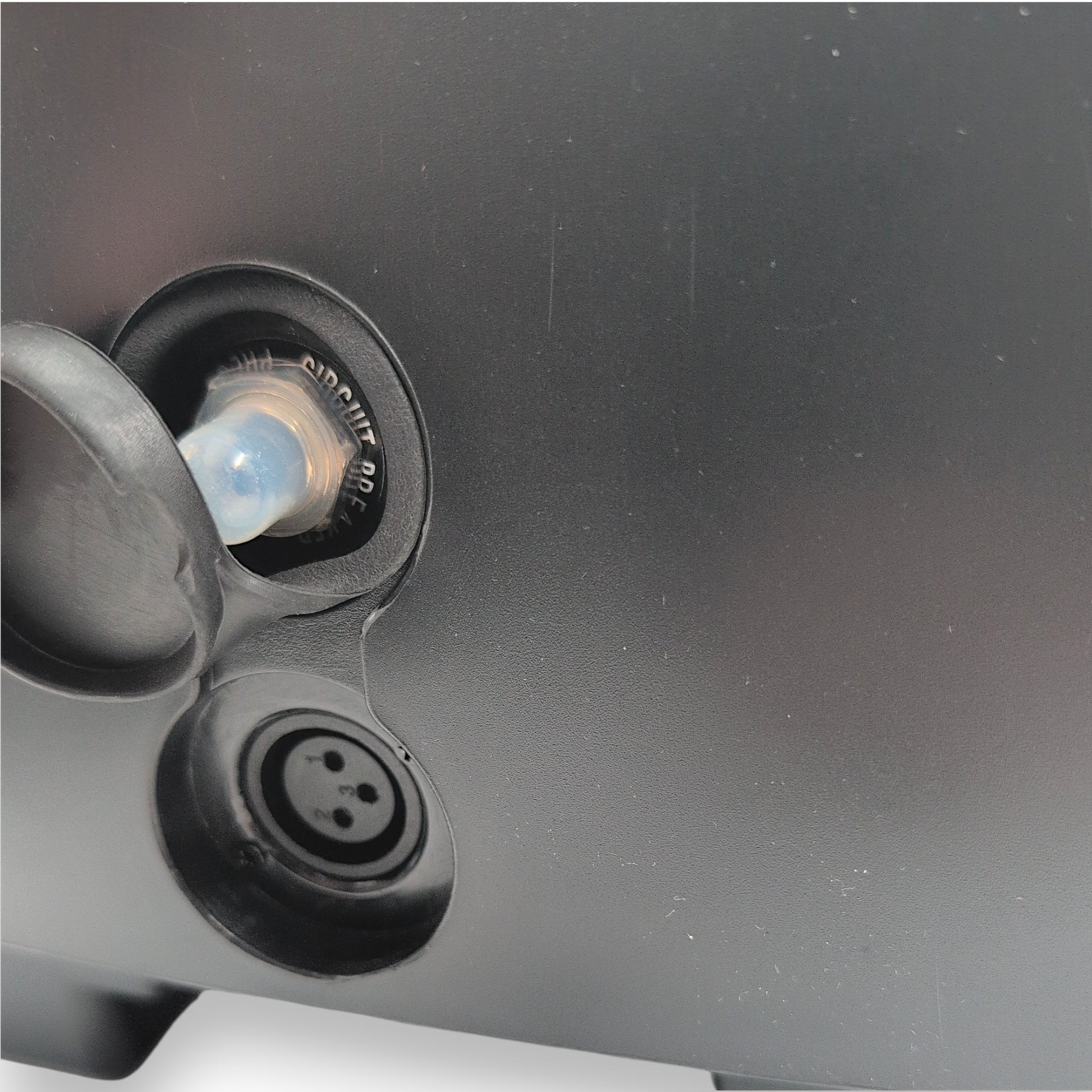 Front 3 pin xXLR Charging Port and crcuit breaker reset button