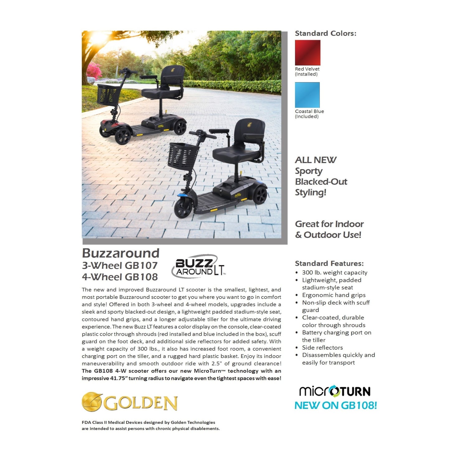 Golden Technologies - Buzzaround LT 4-Wheel Scooter - GB108A