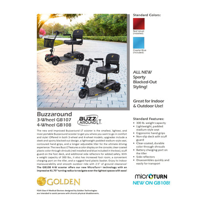 Golden Technologies - Buzzaround LT 4-Wheel Scooter - GB108A