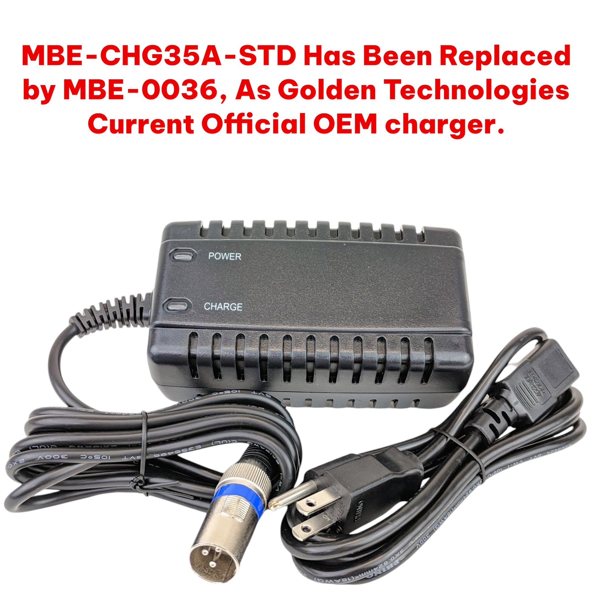 MBE-CHG35A-STD, has-been-replaced-by-mbe-0036-as-golden-technologies-official-oem-charger