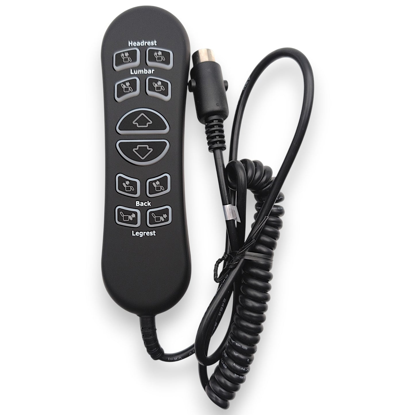 Front of remote with cable
