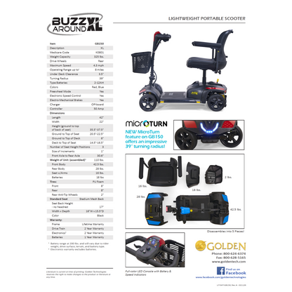 Golden Technologies Buzzaround XL Model GB150