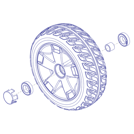 Pride Mobility Victory 10 4-wheel Scooter - Front Wheel - Part Number WHLASMB1778