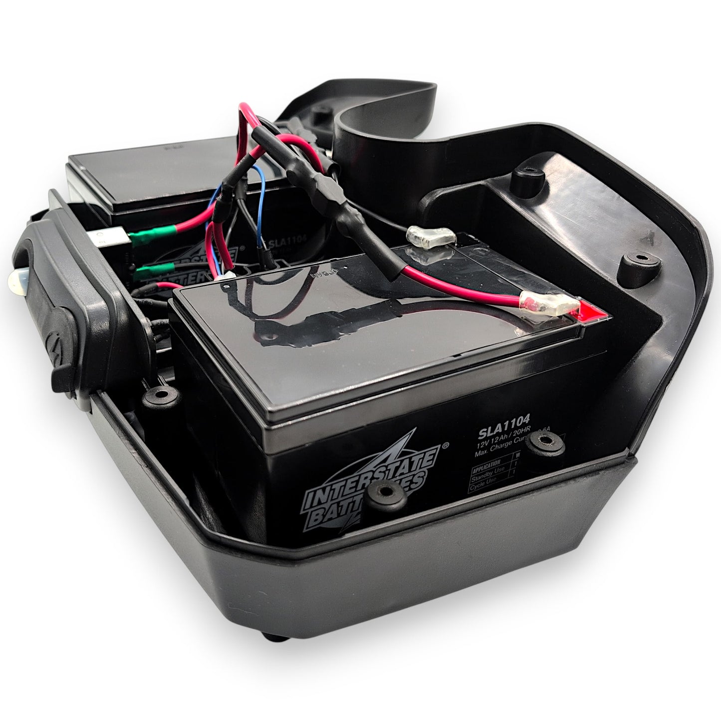 lid removed showing sla1104 batteries installed