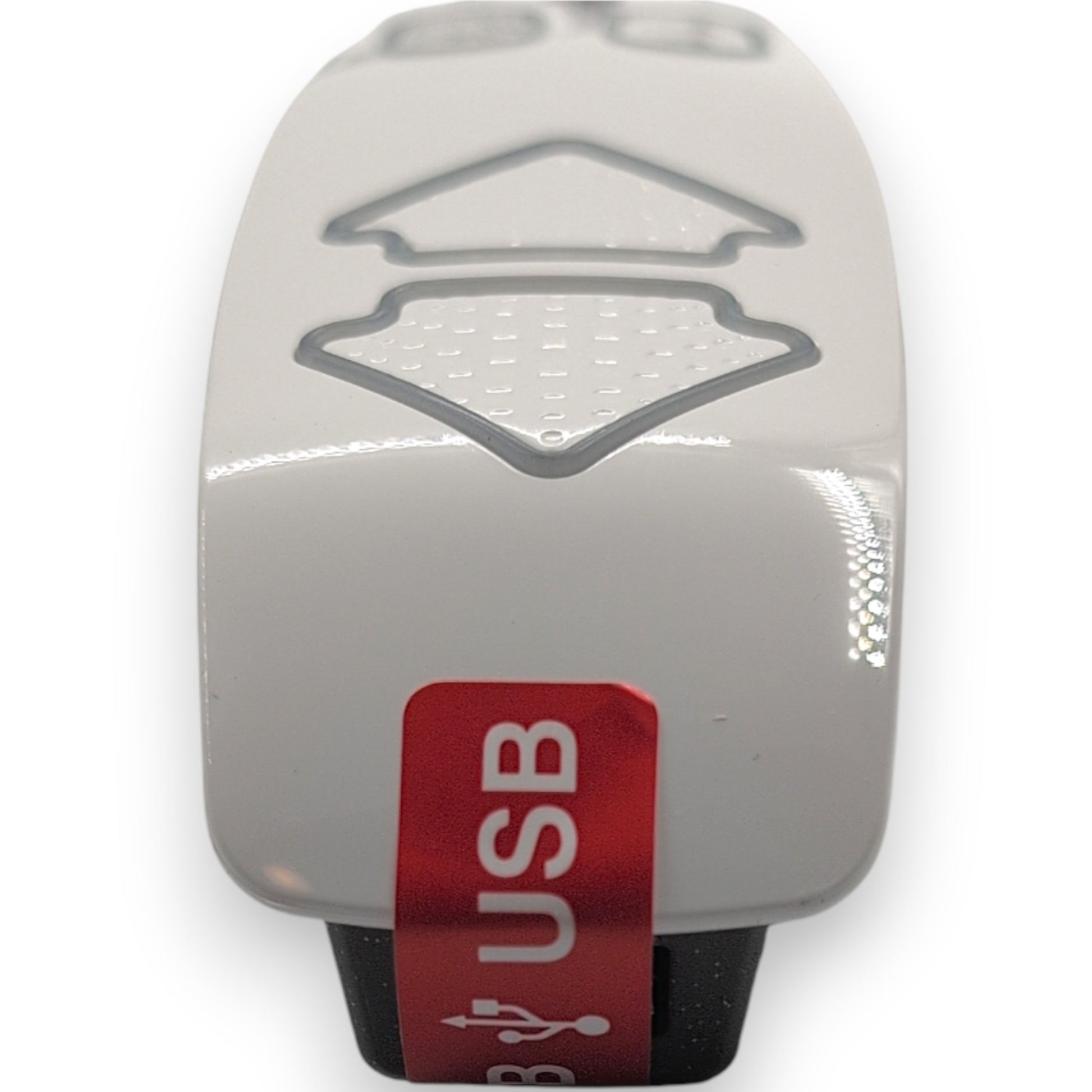 Top of remote, showing the USB Port location