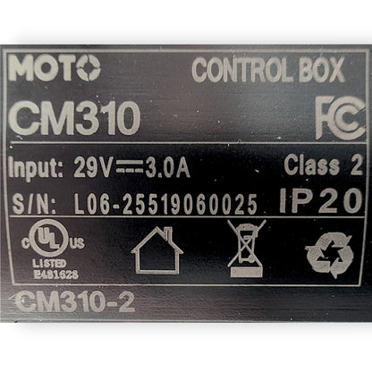 Product label showing the products specifications and model number