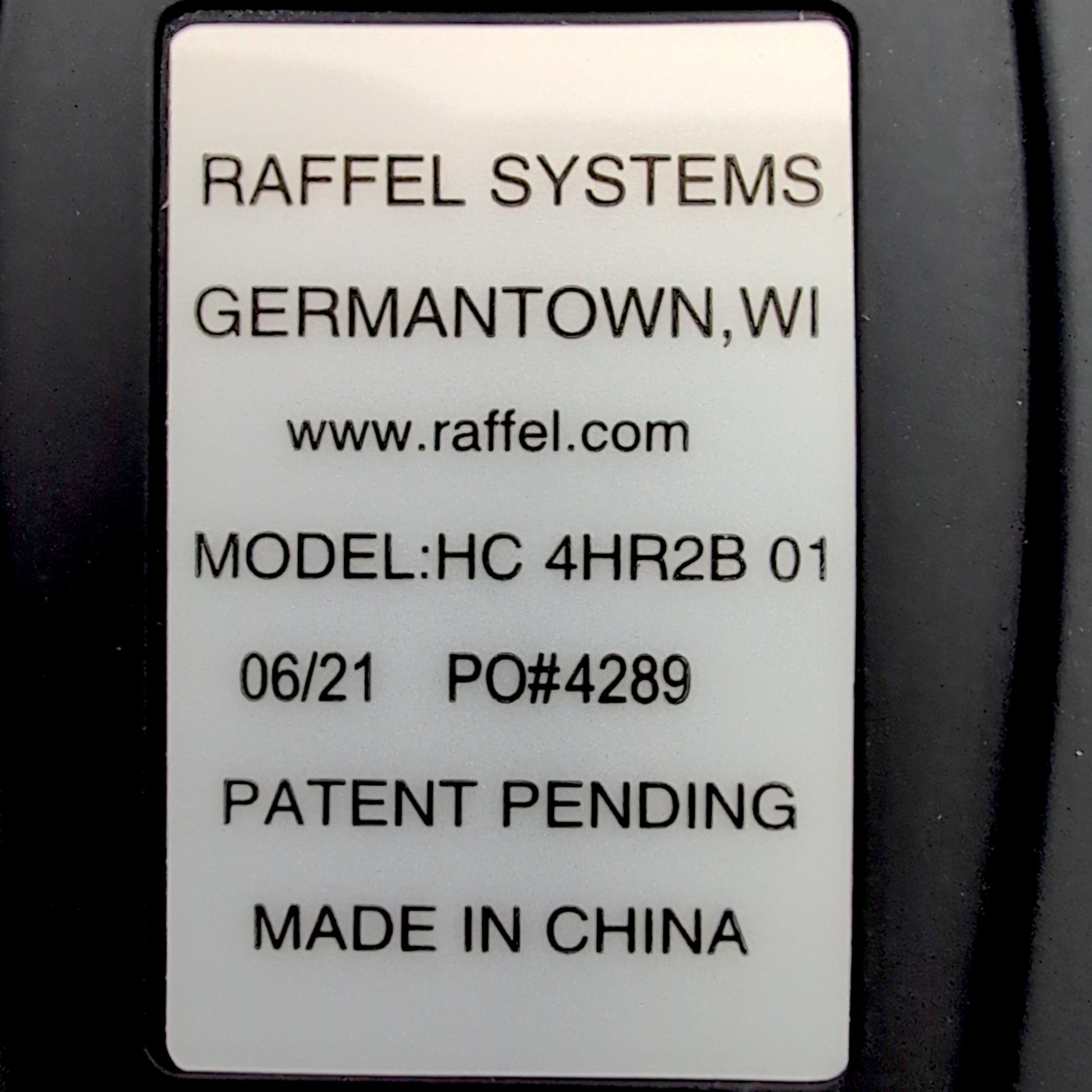 Product Label: includes model hc-4hr2b-01