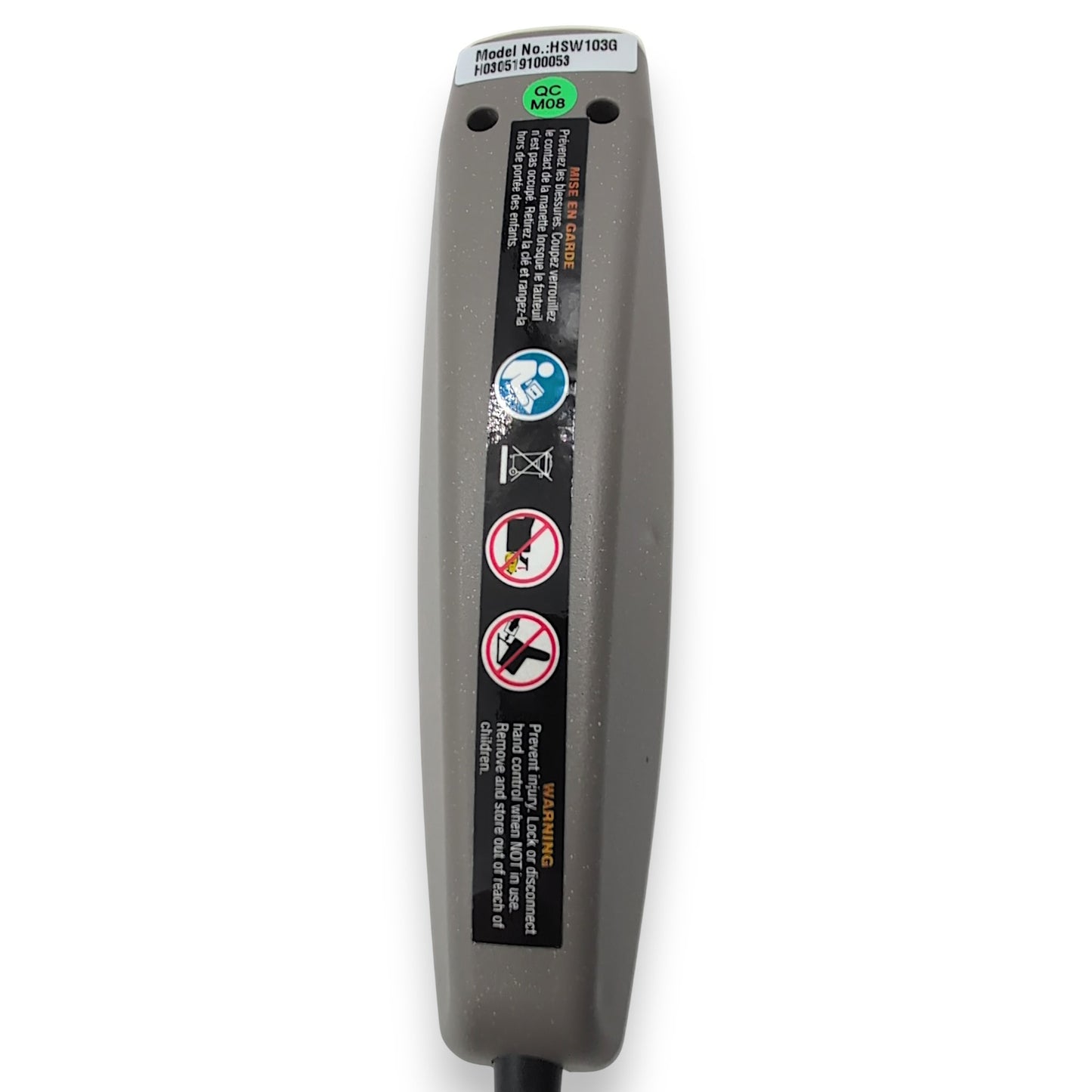 Pride Mobility Lift Chair Remote | ELEASMB7120027 | HSW103G | 2 Button | 5 Pin Connector