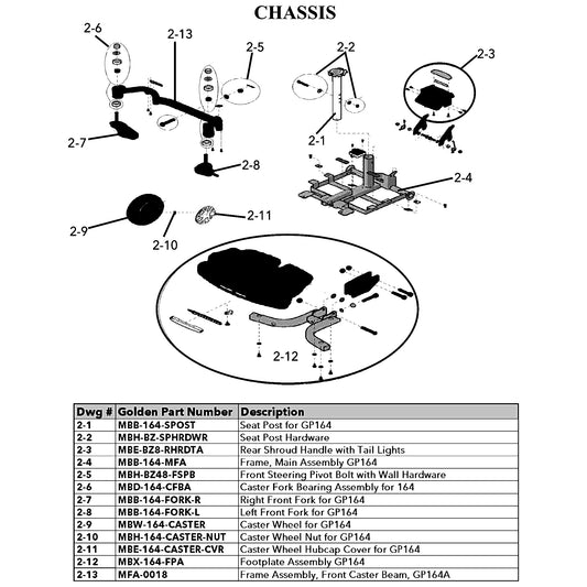 Golden Technologies | Caster Wheel Hubcap Cover For GP164 | BuzzAbout GP164 | MBE-164-CASTER-CVR | Callout 2-11