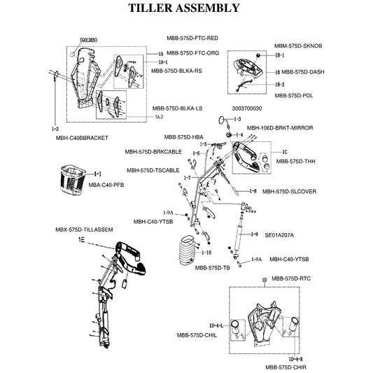 Golden Technologies | Cover, Tiller Shock Lever | Patriot GR575 | MBH-575D-SLCOVER