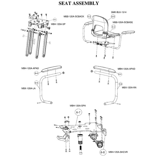 Golden Technologies | Arm Rest With Bracket And Hardware, Left | Buzzaround CarryOn GB120 | MBX-120A-LA | Callout 6-5