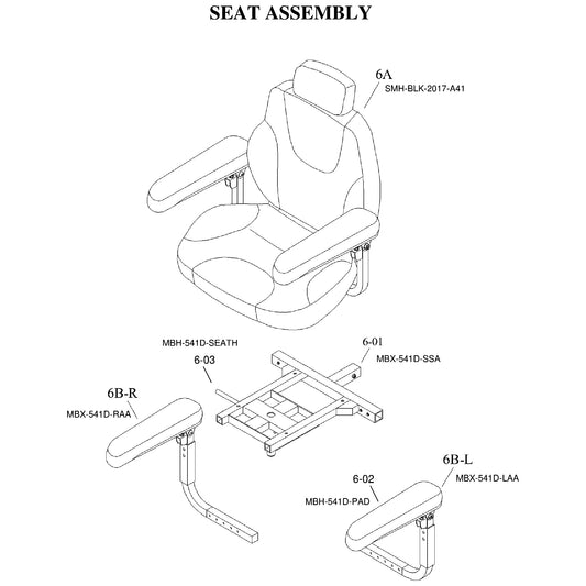 Golden Technologies | Arm Left | Avenger GA541 | MBX-541D-LAA | Callout 6B-L