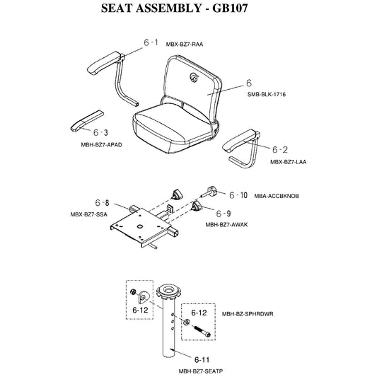 Golden Technologies | Arm Right | Buzzaround LT GB107D, Buzzaround XL GB117 and GB147 | MBX-BZ7-RAA