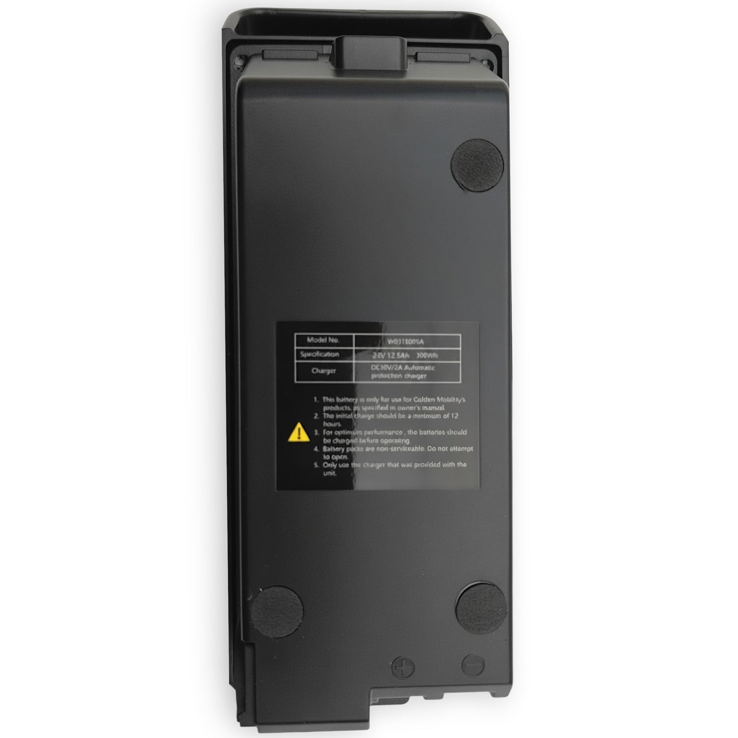underside of battery pack with specification information
