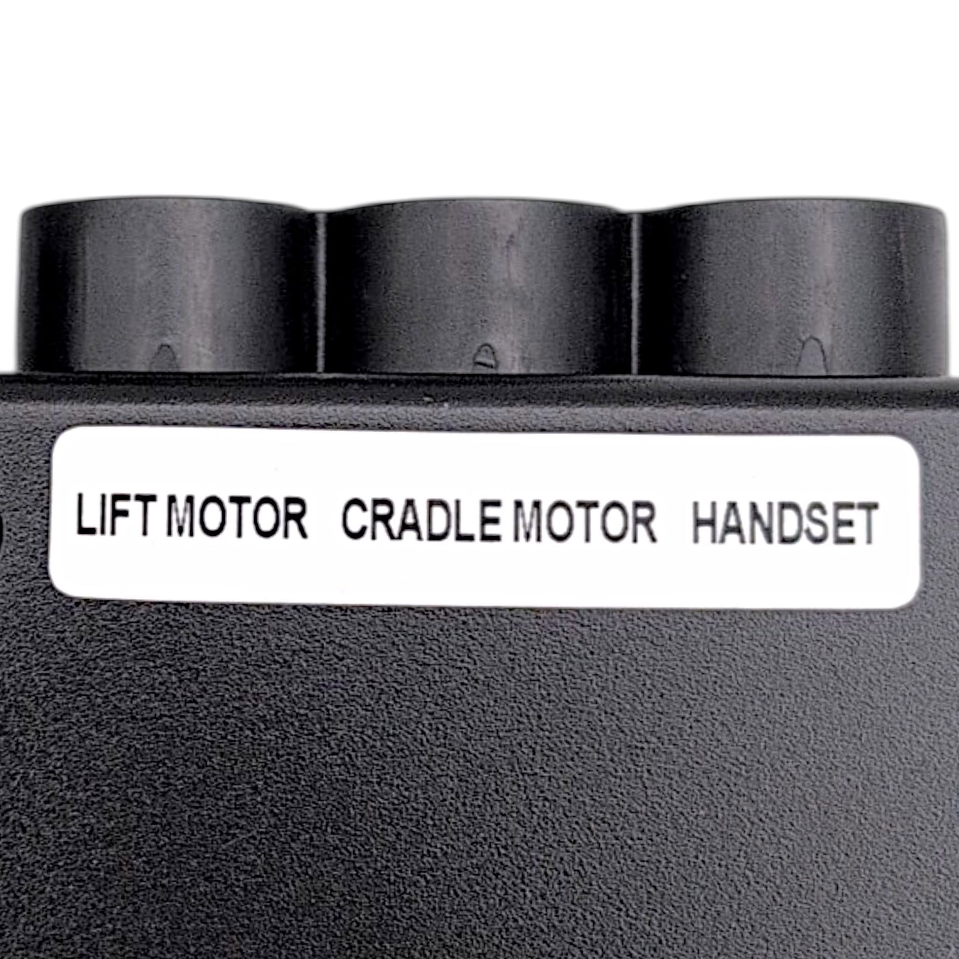 Labels for, Lift Motor, Cradle Motor, and Handset