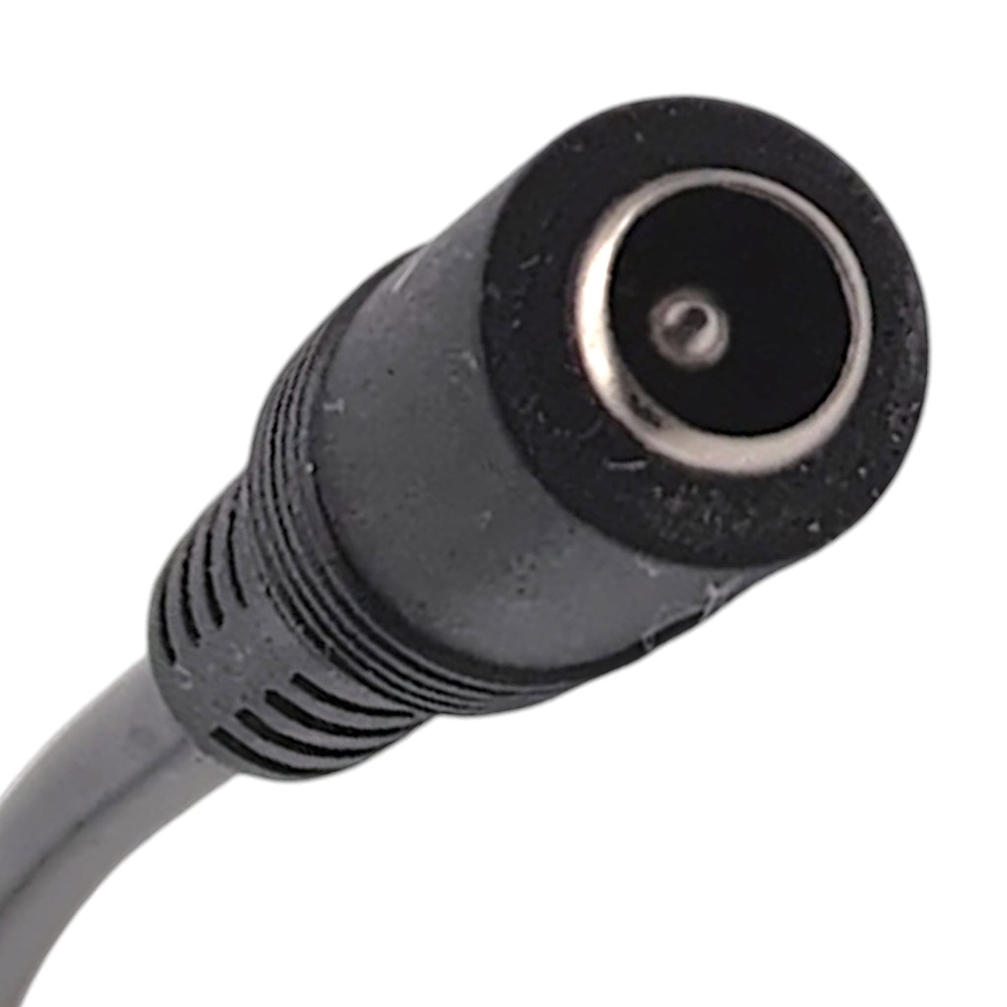 closeup of female barrel connector