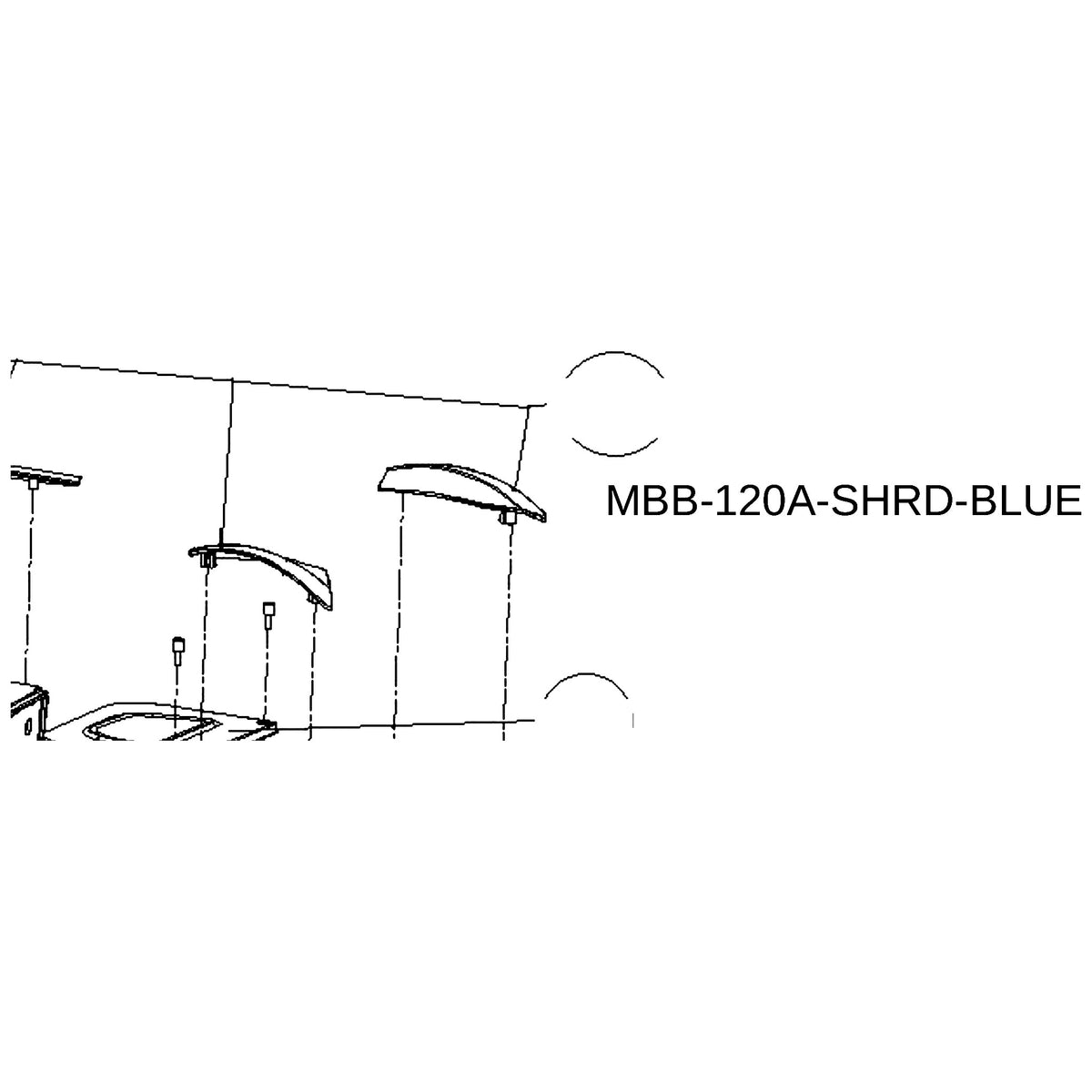Golden Technologies MBB-120A-SHRD-BLUE Shroud Kit With Hardware, Blue parts diagram
