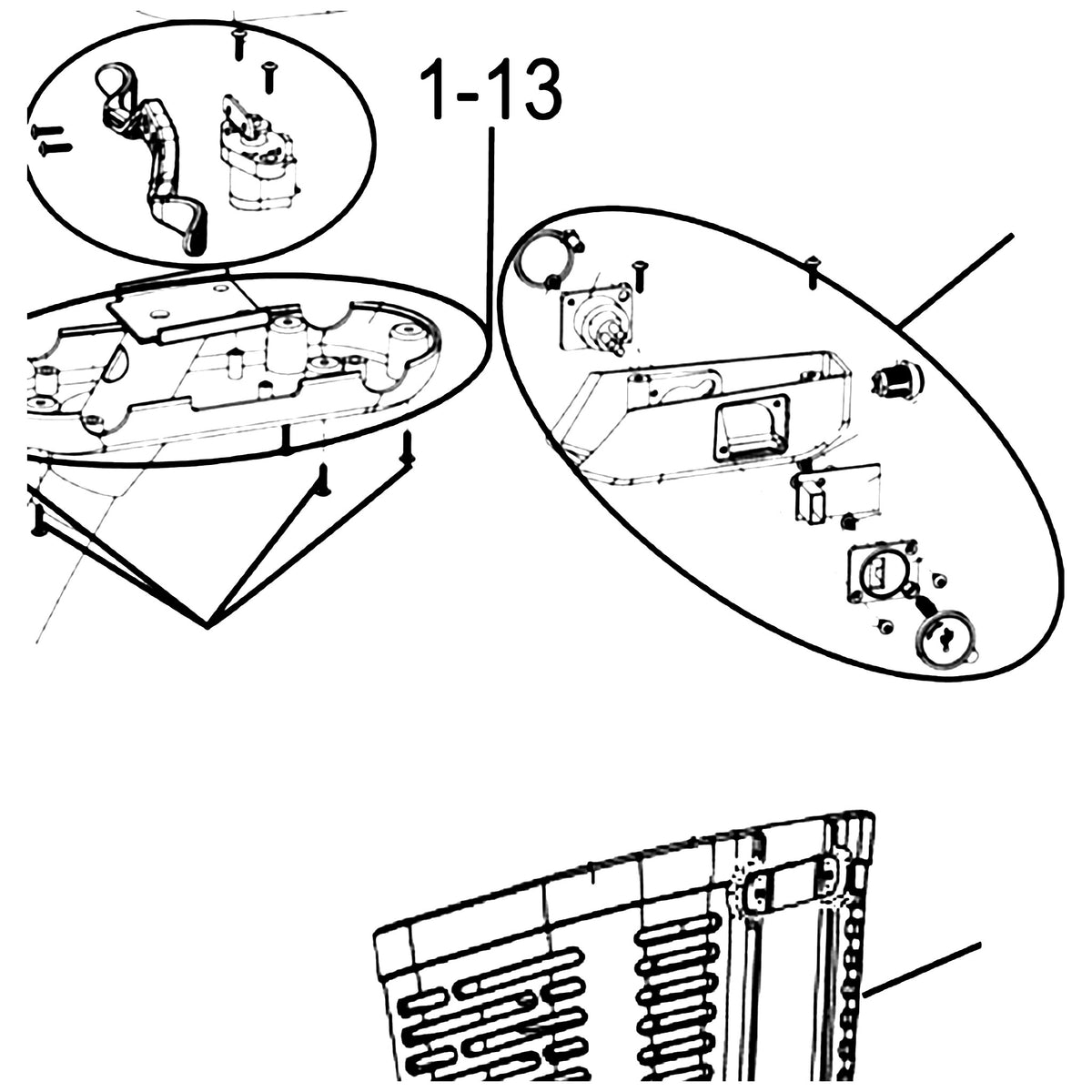Golden Technologies MBB-121A-LDP Lower Dashboard Panel With Hardware parts diagram