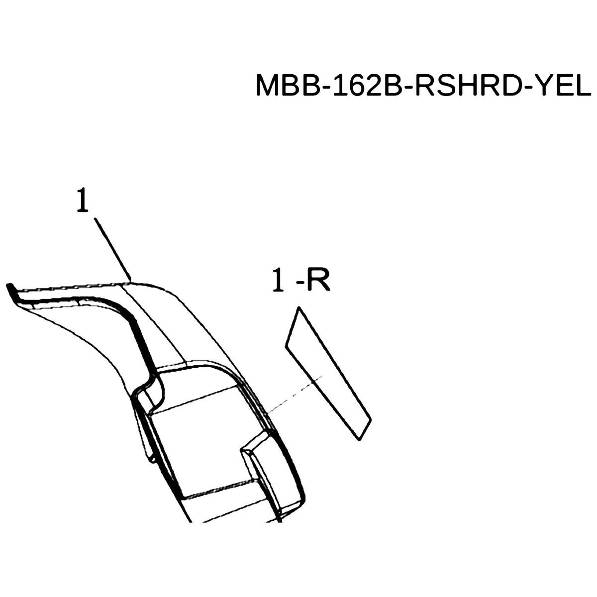 Golden Technologies MBB-162B-RSHRD-YEL Shroud, Rear GP162B, Yellow parts diagram
