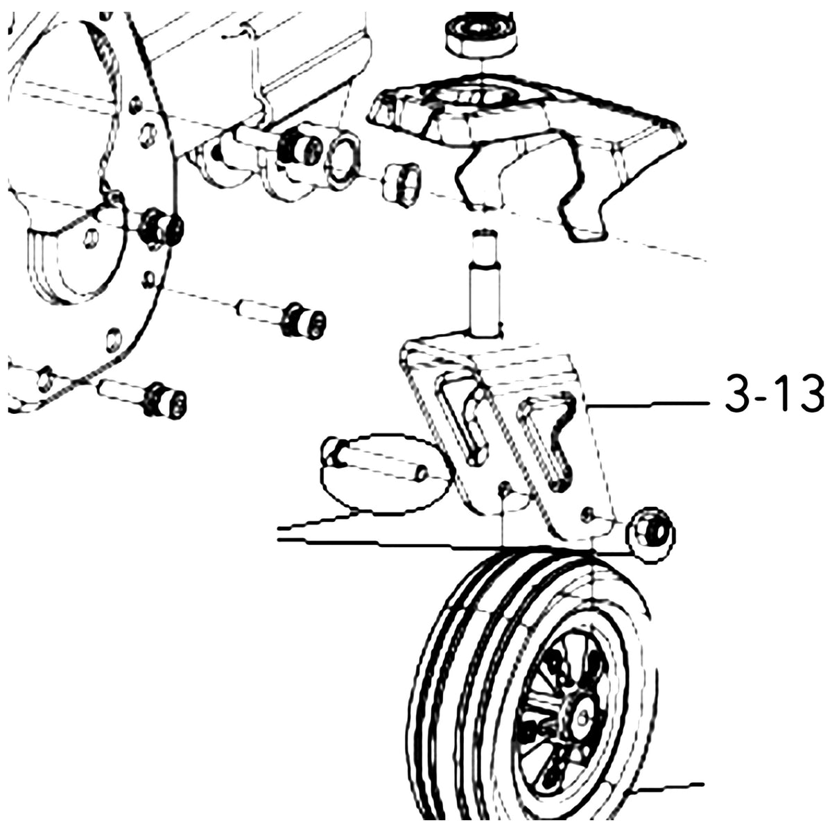 Golden Technologies MBB-605A-FORK Caster Fork For parts diagram